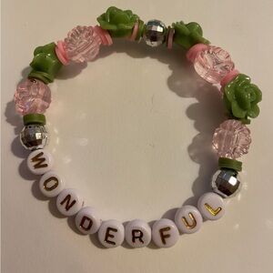 Colorful Beaded Bracelet with 'Wonderful' Lettering Elphaba Glinda wicked 4 good